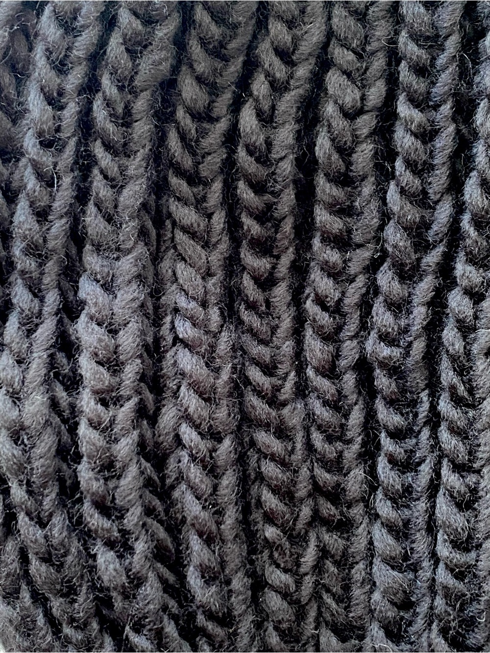 NWT Leith Nordstrom Black Veil Fishnet Chunky Knit Pom Pom Beanie Winter Hat - Picture 5 of 11